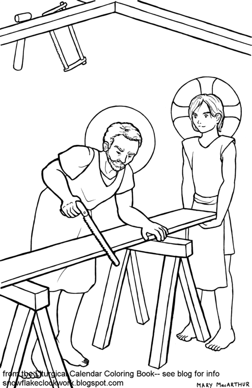 Snowflake clockwork joseph the worker coloring page