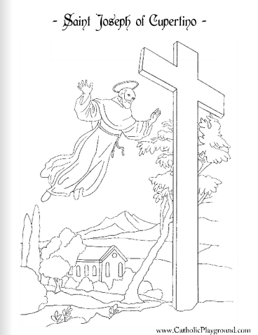 Saint joseph of cupertino coloring page september th â catholic playground