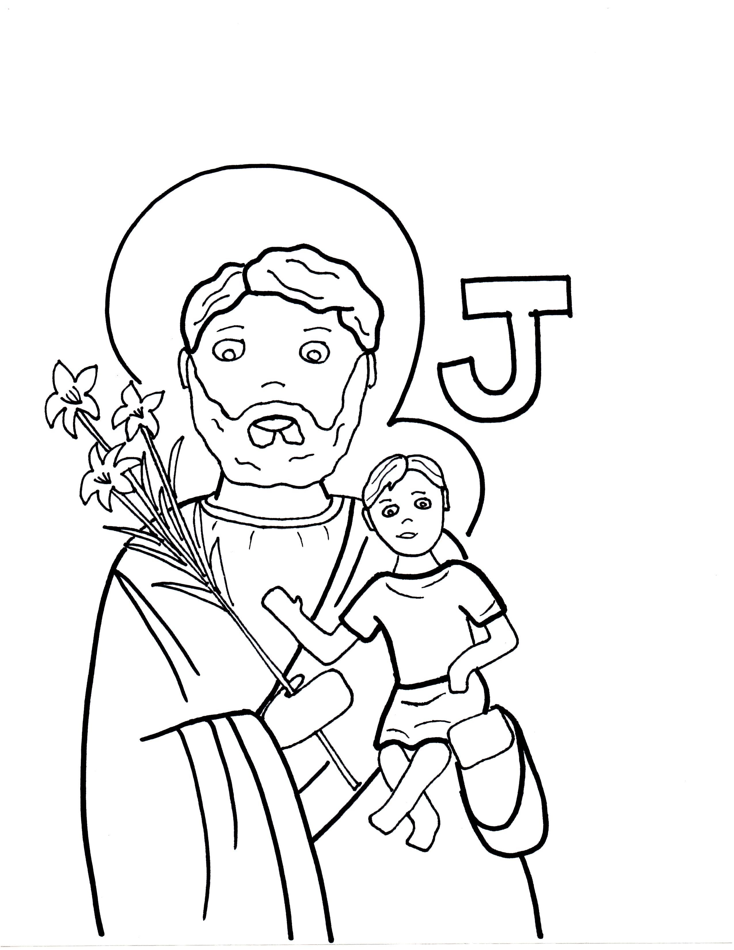 J is for st joseph saints to color