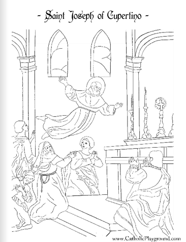 Saint joseph of cupertino coloring page september th â catholic playground