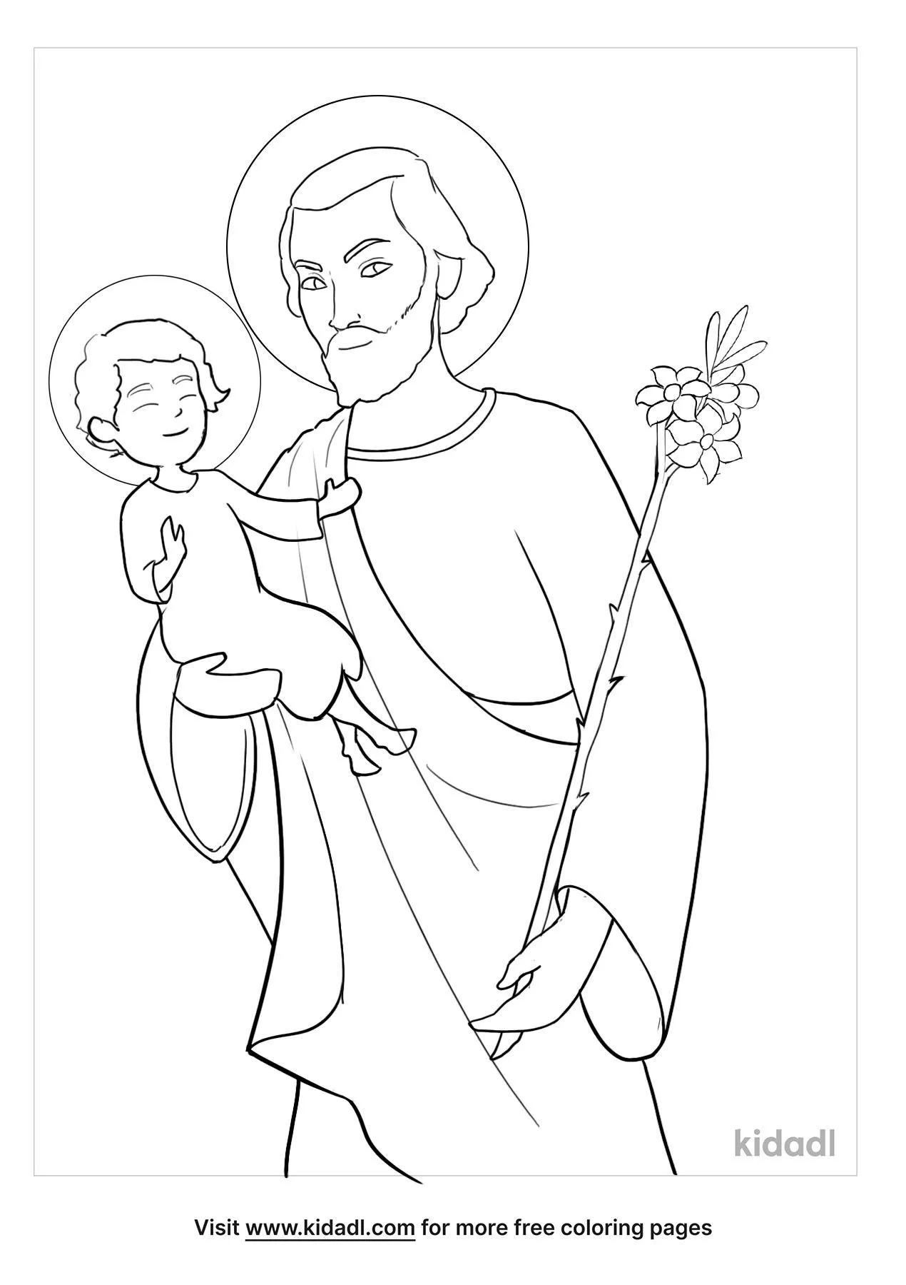 Free st joseph coloring page coloring page printables