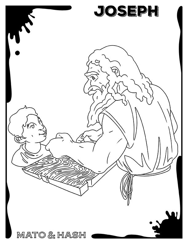 Free bible character coloring page printouts