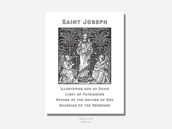 St joseph coloring page st joseph catholic coloring page printable coloring catholic homeschooling pdf