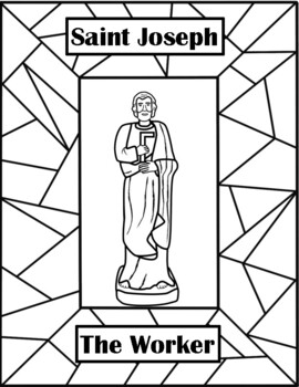 Saint joseph stained glass coloring pages and mini posters tpt