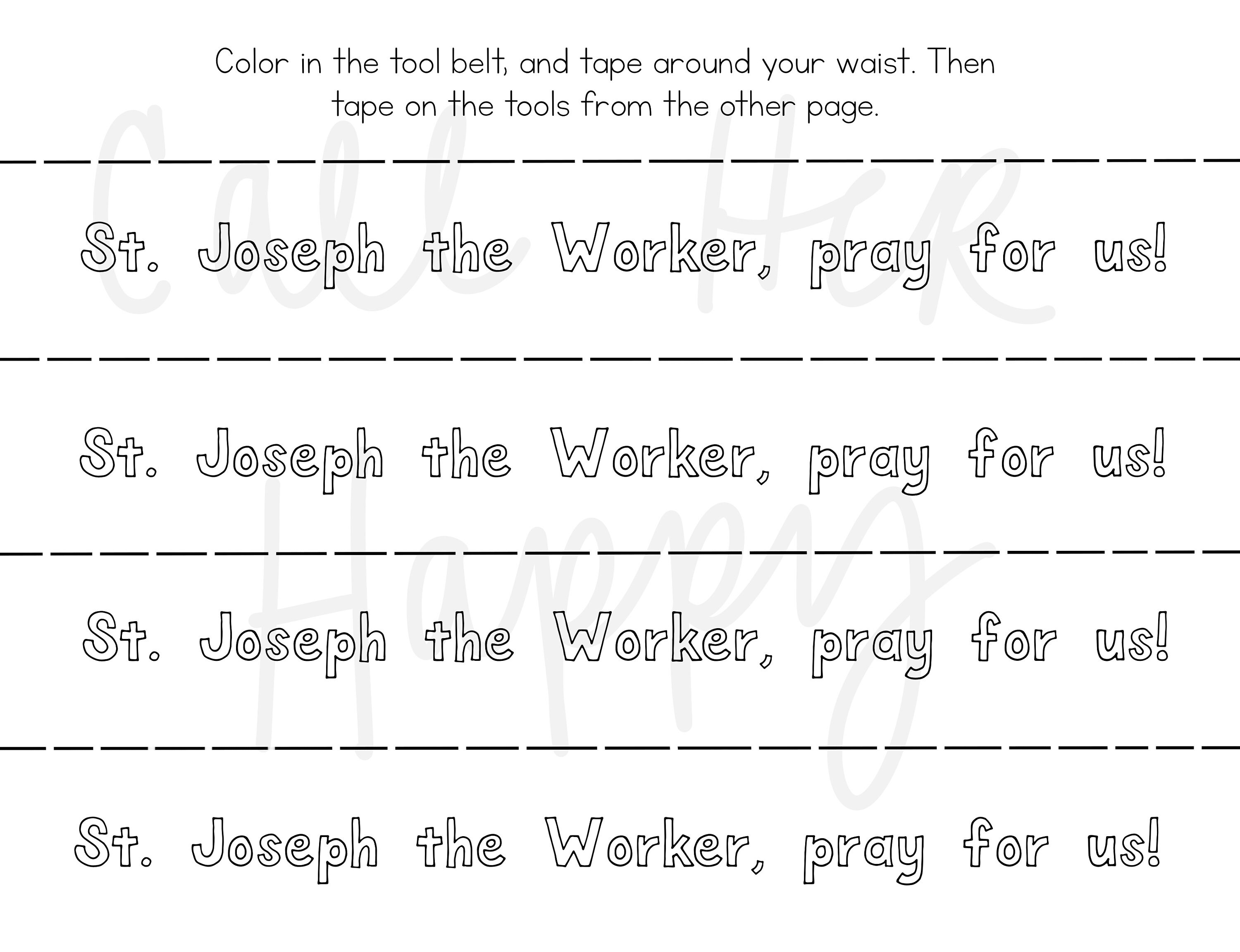 St joseph worker coloring page sheet liturgical year catholic resources for kids lazy liturgical feast day holiday christian prayer activity