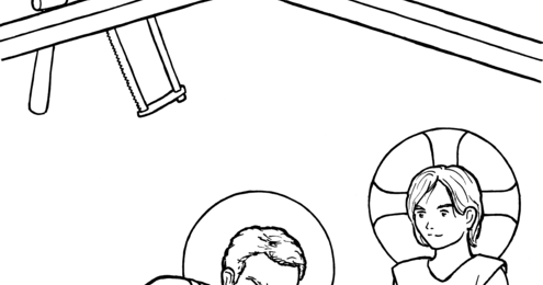 Snowflake clockwork joseph the worker coloring page