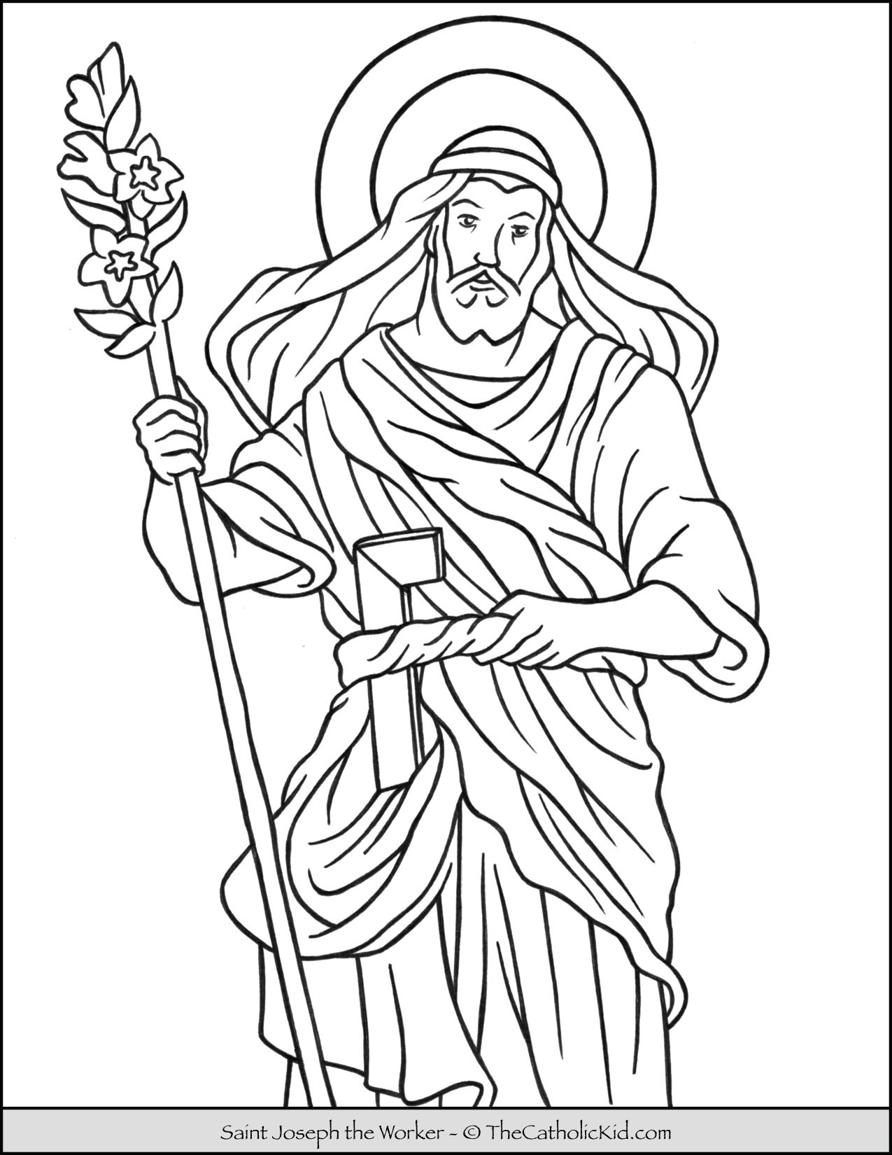 Saint joseph the worker coloring page