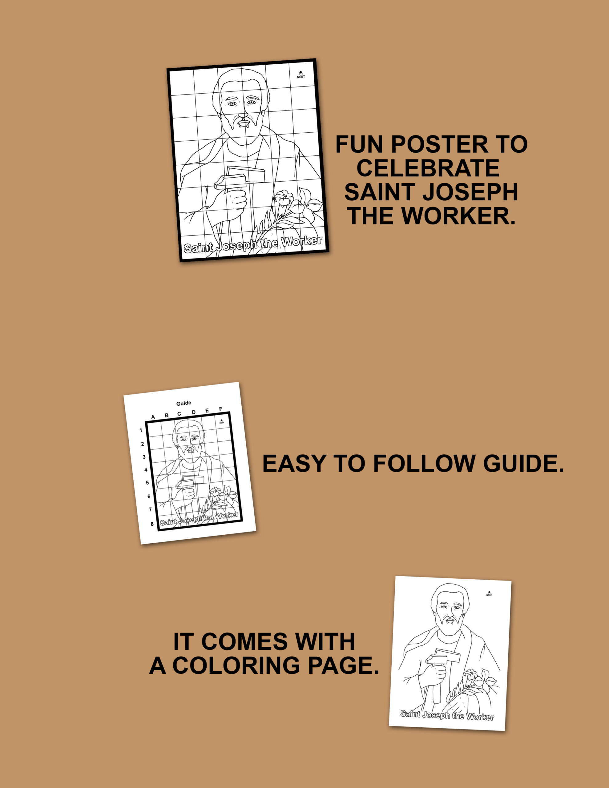 Saint joseph the worker collaboration poster made by teachers