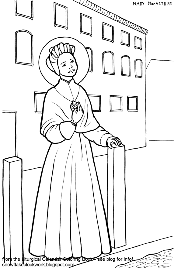 Snowflake clockwork st josephine bakhita coloring page and announcement