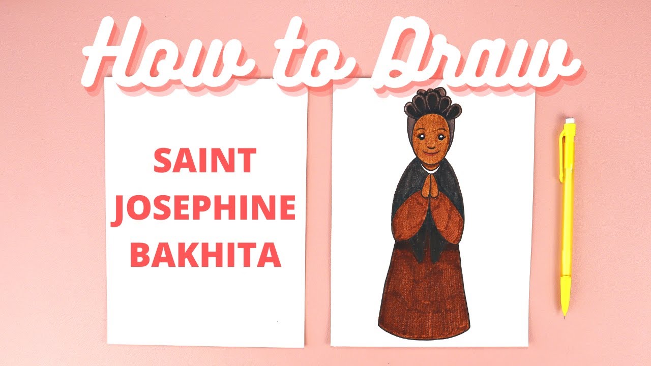 Learn how to draw a siple st josephine bakhita step