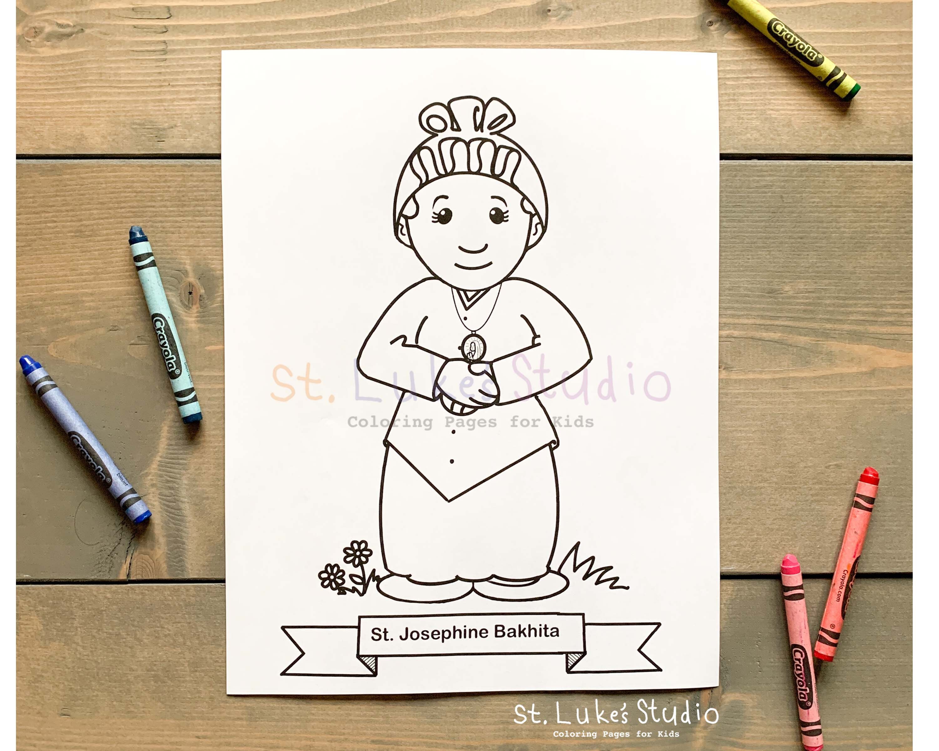 St josephine bakhita coloring page for catholic kids digital download print yourself and color