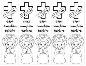 Saint josephine bakhita bookmark by ms a s place tpt