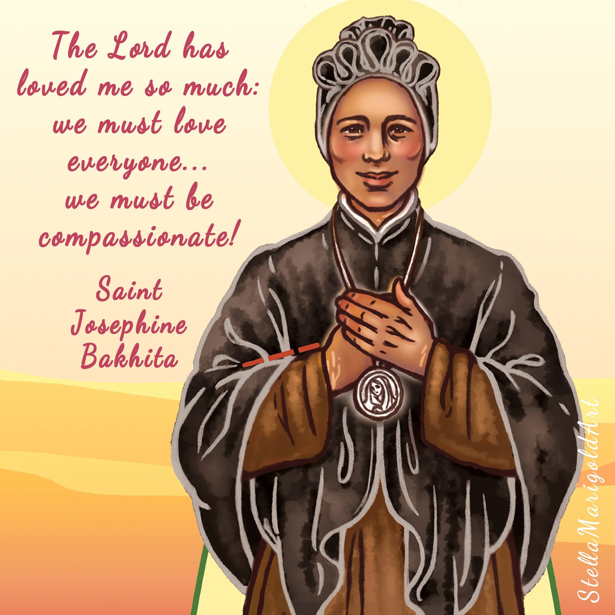 Digital download saint josephine bakhita paper doll color and bnw bonus coloring page