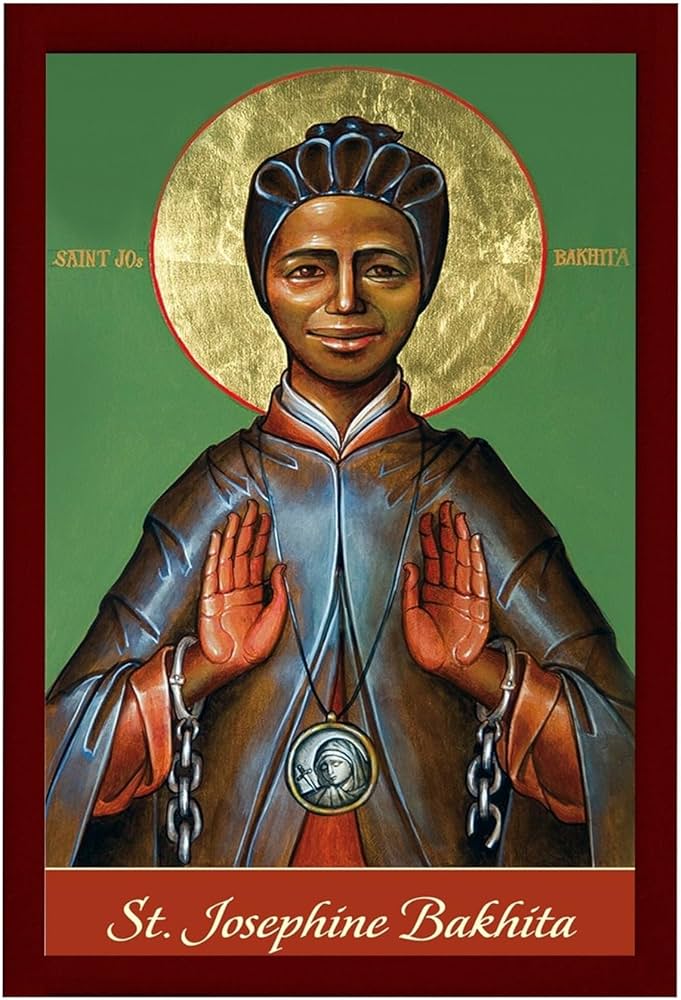 Saint josephine icon handmade greek orthodox icon of st josephine margaret bakhita byzantine art wall hanging wood plaque religious gift xcm home kitchen