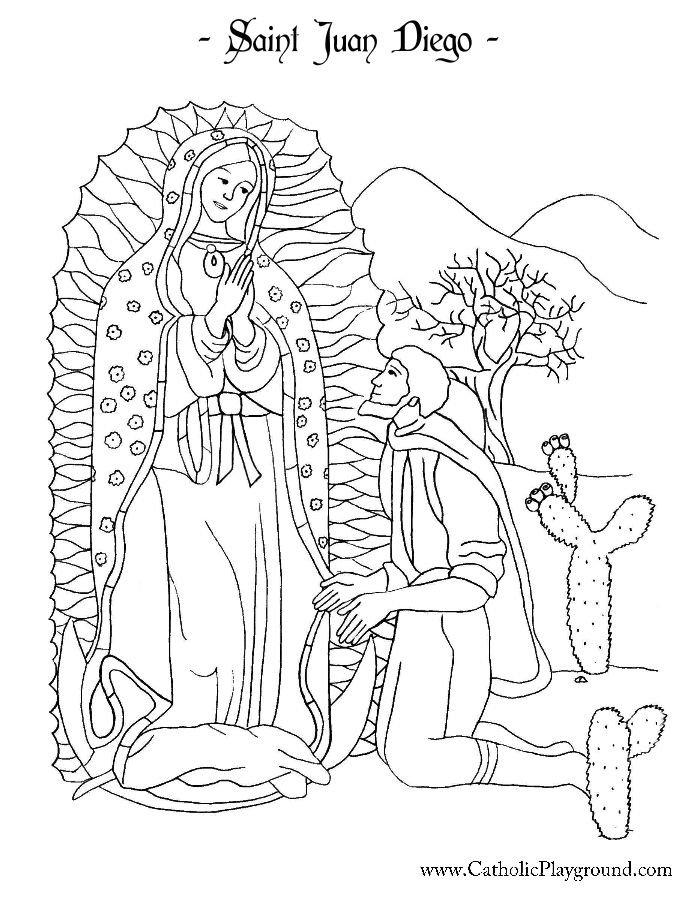 Saint juan diego coloring page catholic playground coloring pages catholic coloring saint coloring