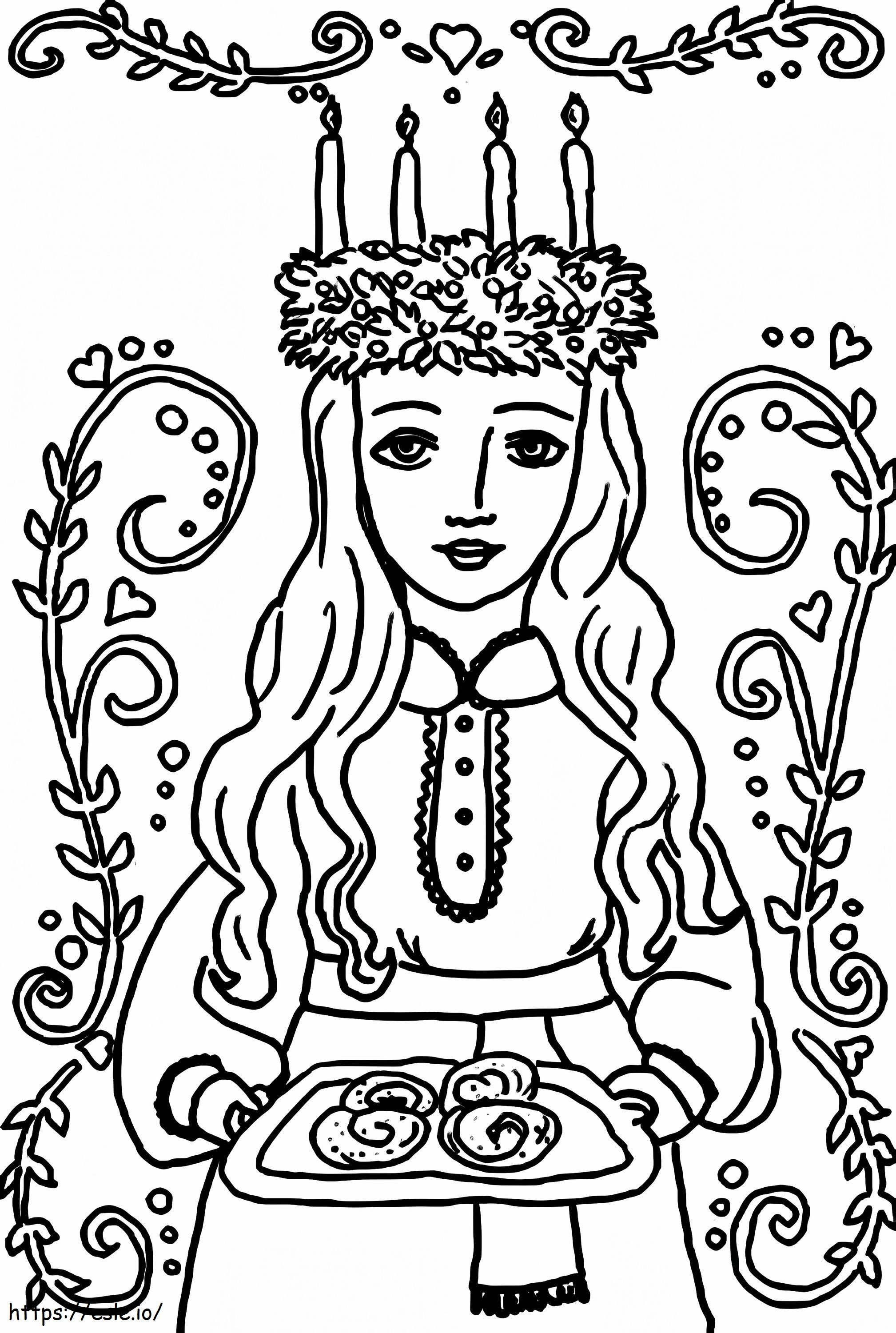 St lucias day coloring page