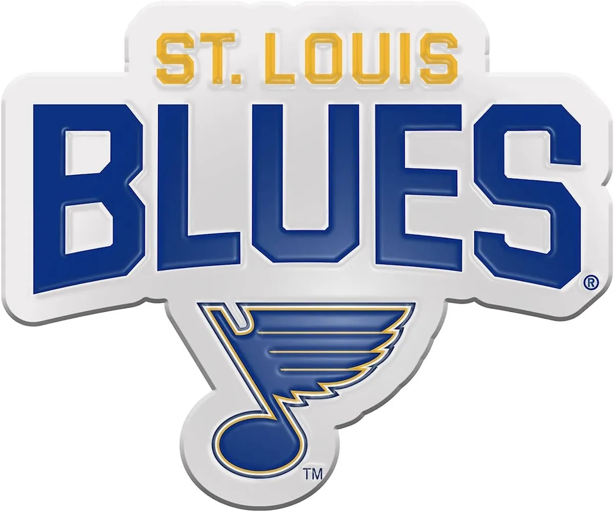 St louis blues embossed color auto emblem aluminum metal raised decal sticker