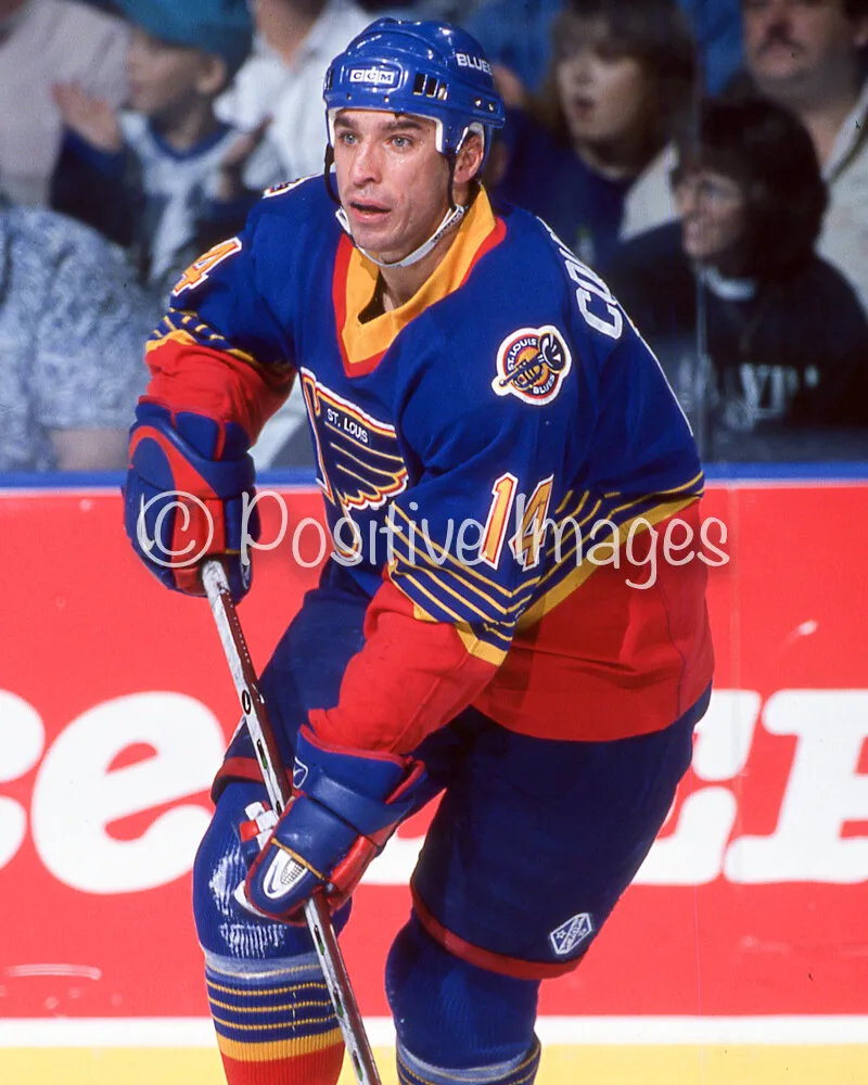 Color x photo of st louis blues forward geoff courtnall vol h