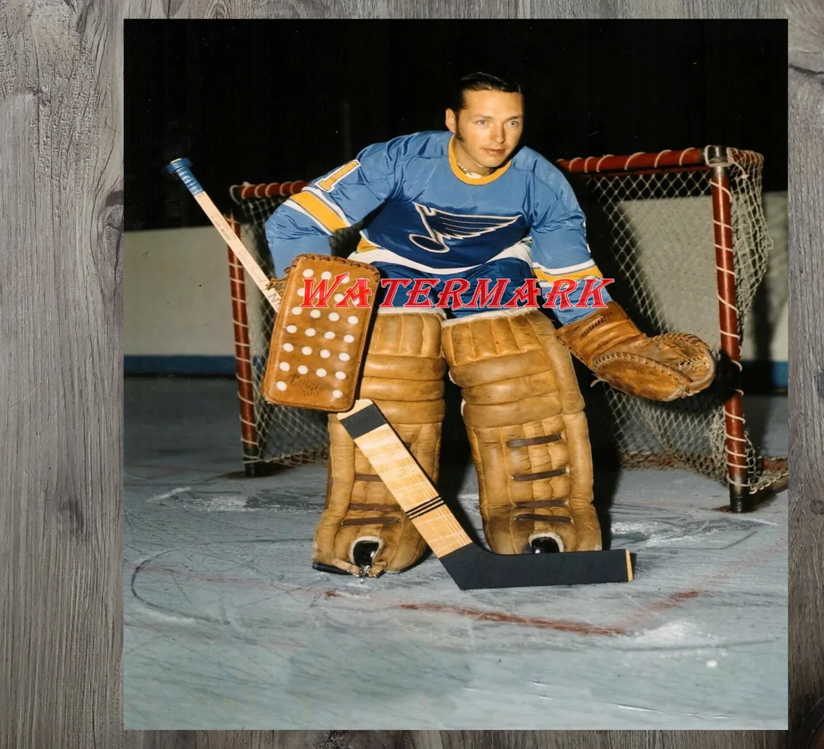 Nhl st louis blues goalie ernie wakely color x photo picture