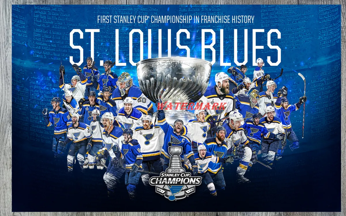 Nhl stanley cup champion st louis blues color x photo picture