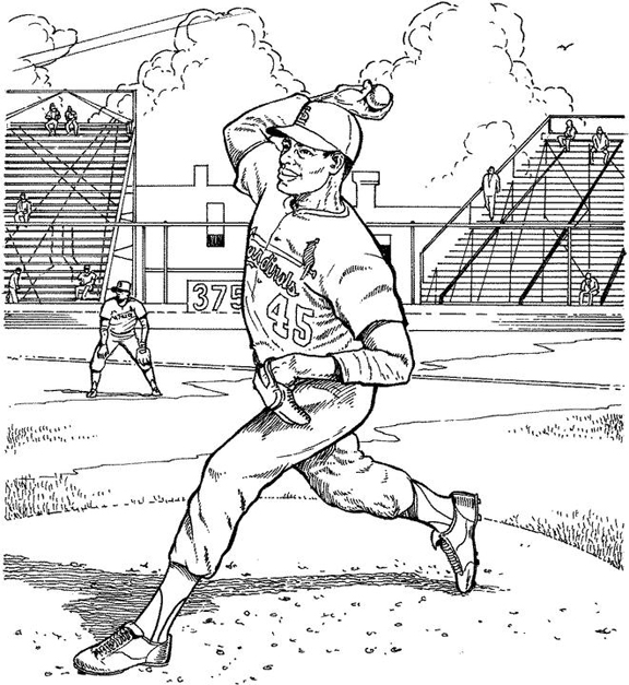 St louis cardinals pitcher baseball coloring page purple kitty