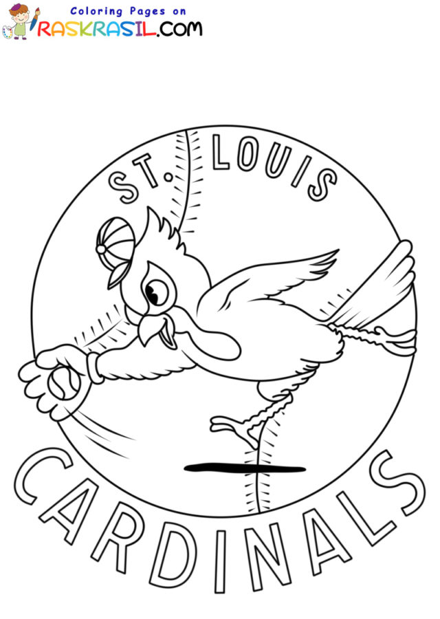 St louis cardinals logo coloring page for kids