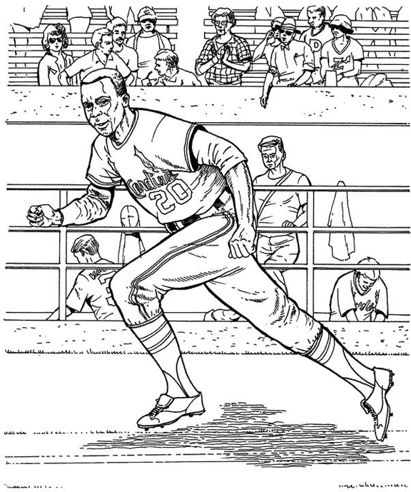 Cardinals runner baseball coloring page purple kitty