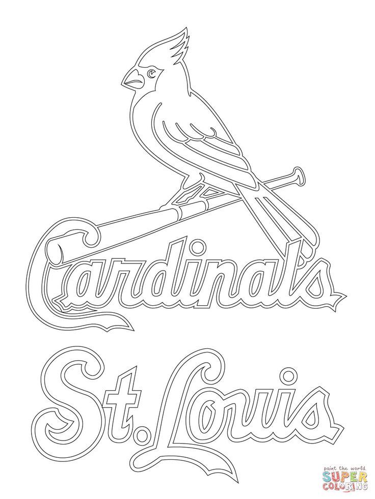 St louis cardinals logo coloring page free printable coloring pages baseball coloring pages coloring pages cardinals baseball