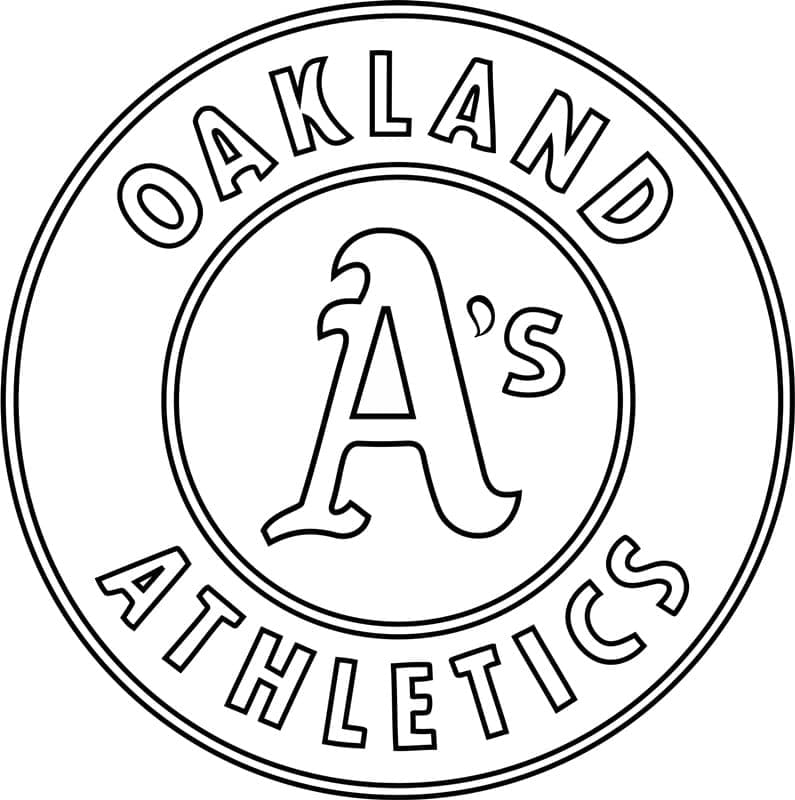 Oakland athletics logo coloring page