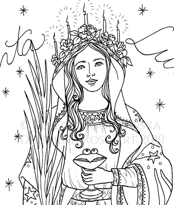 Catholic coloring page st lucy santa lucia