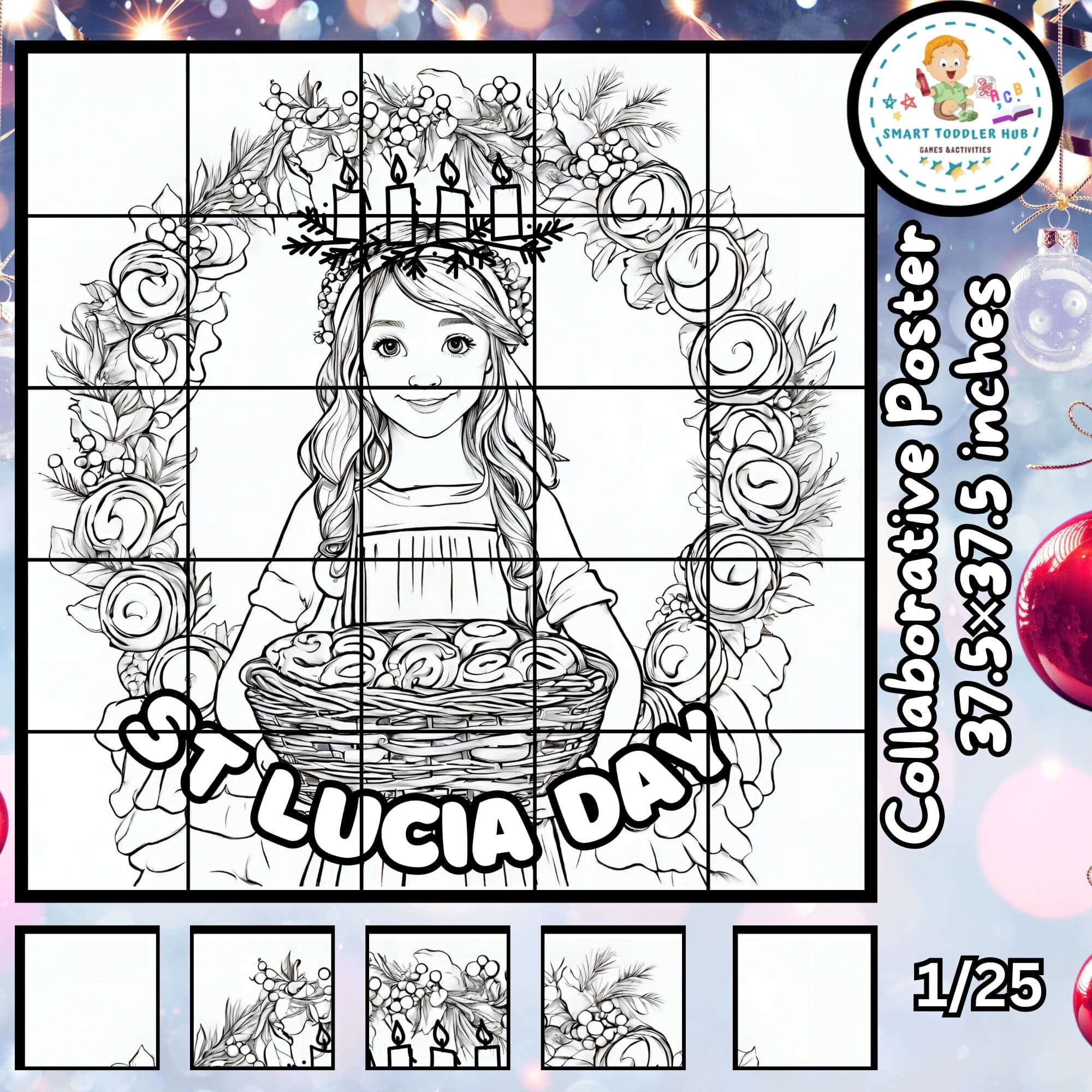 St lucia day craft collaborative poster coloring bulletin board christmas art made by teachers