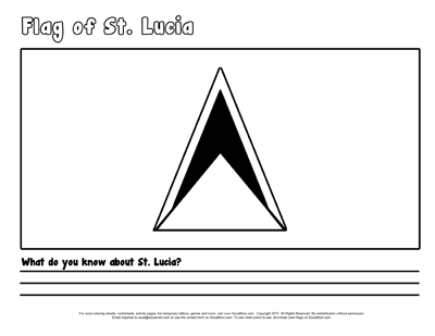 New coloring sheet color the flag of st lucia