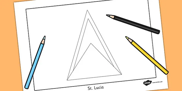 St lucia flag louring sheet teacher made