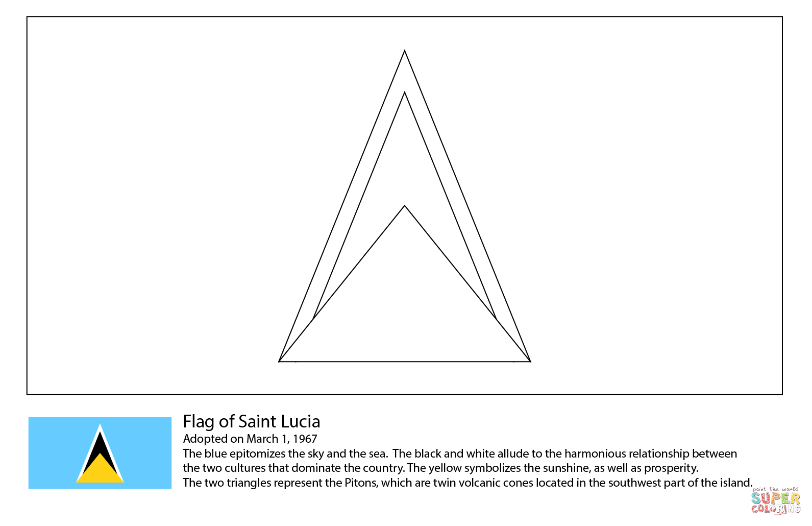 Flag of saint lucia coloring page free printable coloring pages