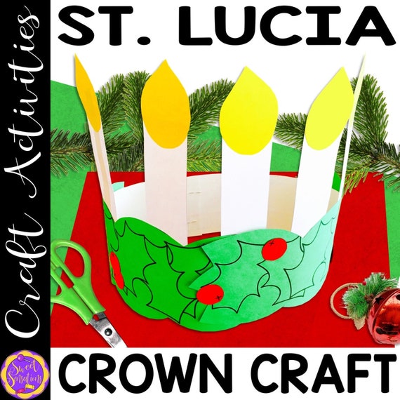 St lucia crown digital printable template st lucia day swedish christmas easy paper crown craft christmas in sweden