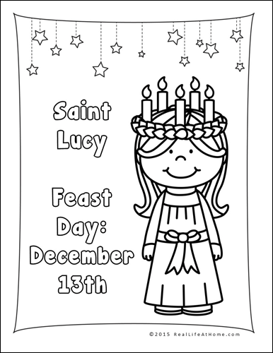 Saint lucy printables and worksheet packet with st lucia version st lucia day saint lucy santa lucia day