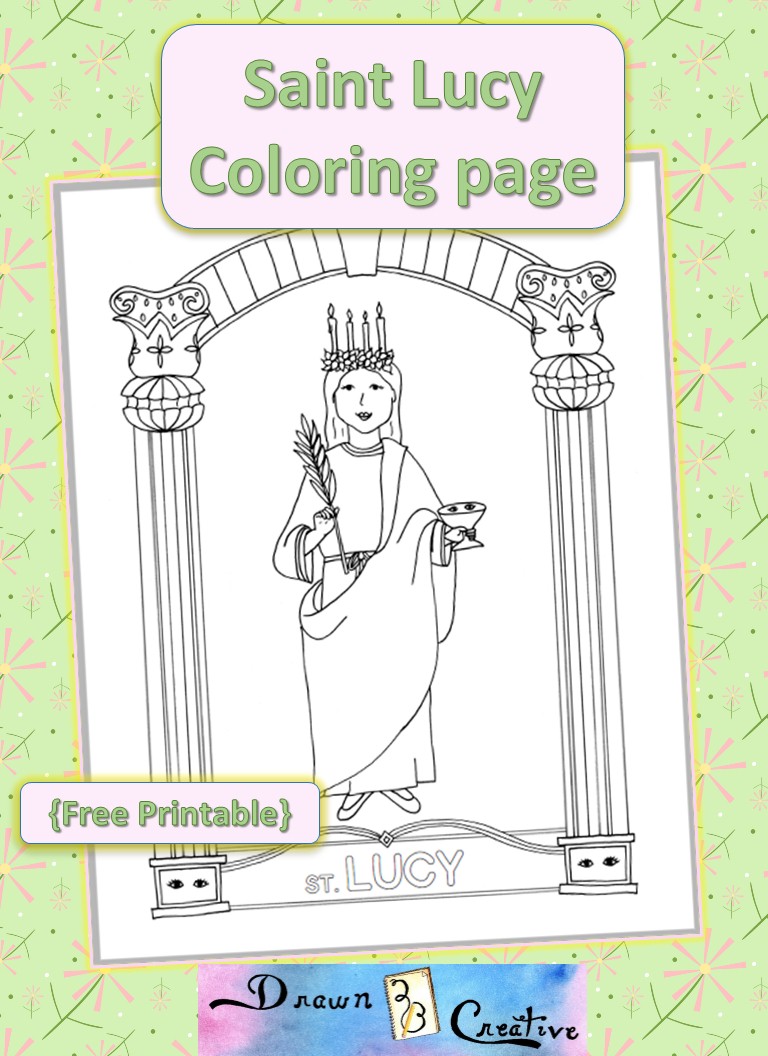 Saint lucy coloring page free printable