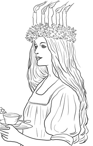 St lucia in sweden coloring page free printable coloring pages