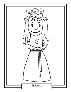 St lucia day st lucy saints coloring book page by ladybug learning store