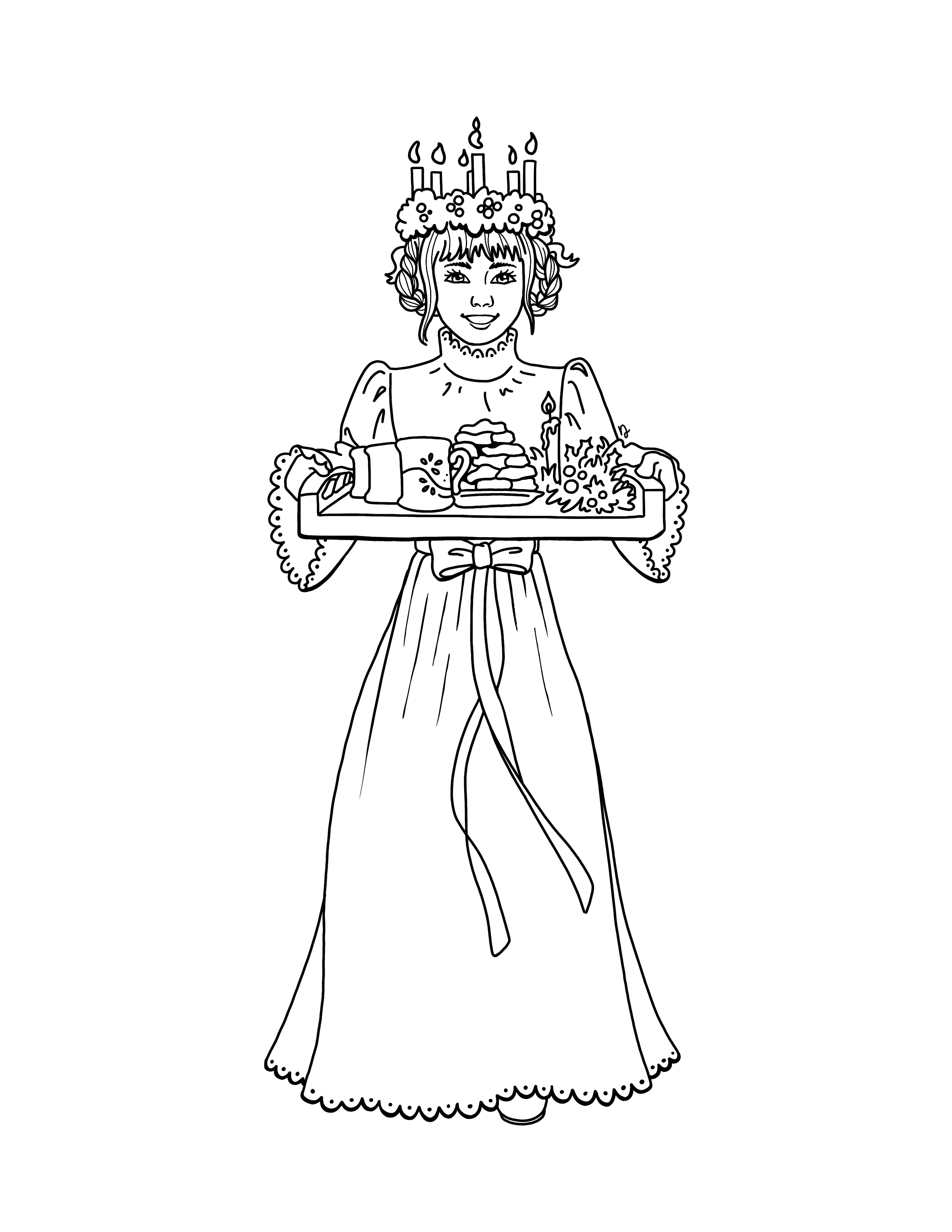 American girl kirsten st lucia coloring page