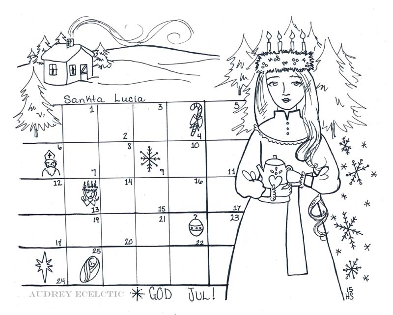 Printable god jul advent calendar â sleightholm folk art