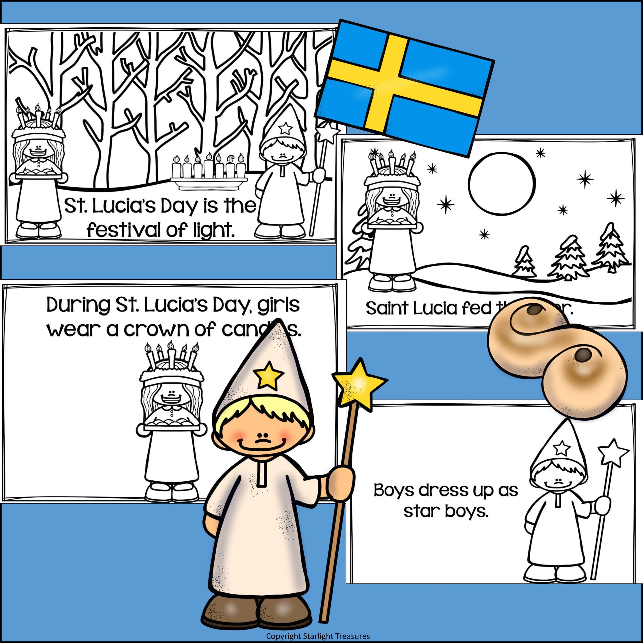Christmas in sweden st lucias day mini book for early readers â starlight treasures llc