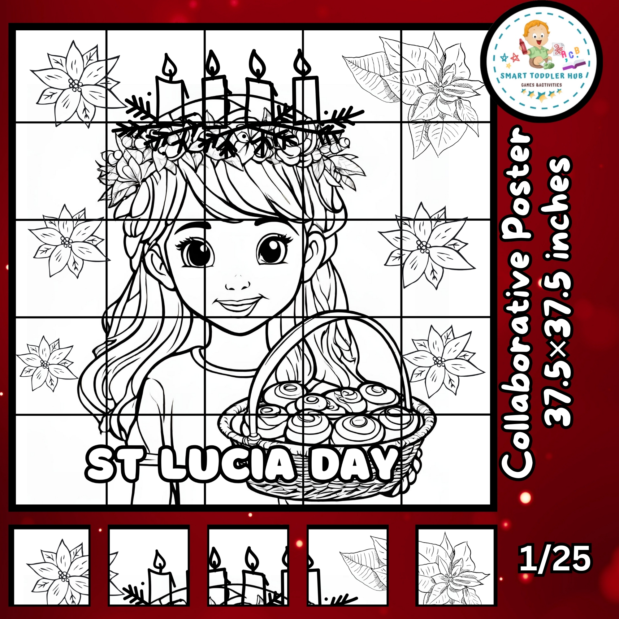 St lucia day craft collaborative poster coloring bulletin board christmas art made by teachers