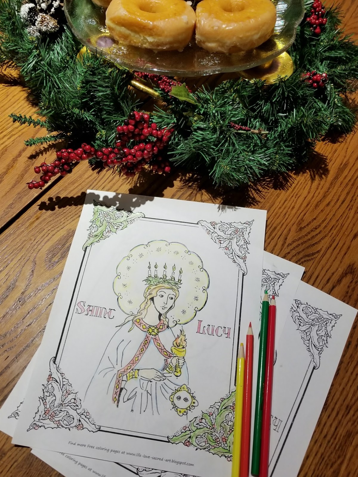 Life love sacred art free st lucy coloring page