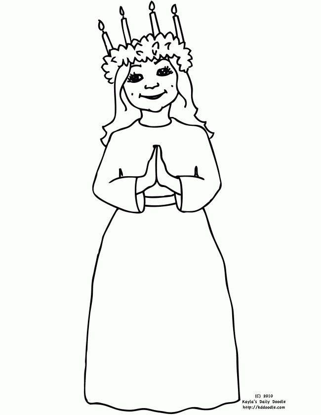 St lucia coloring sheet st lucia day santa lucia day st lucia