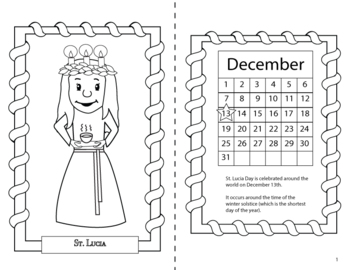 St lucia day coloring book by ladybug learning store tpt
