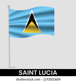 Saint lucia flag waving on isolated stock vector royalty free