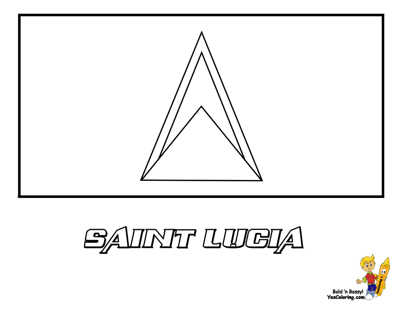 St lucia flag coloring page