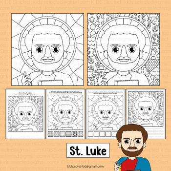 St luke activities catholic saints bulletin board coloring craft pop art math