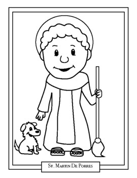 St martin de porres catholic saints coloring page by ladybug learning store